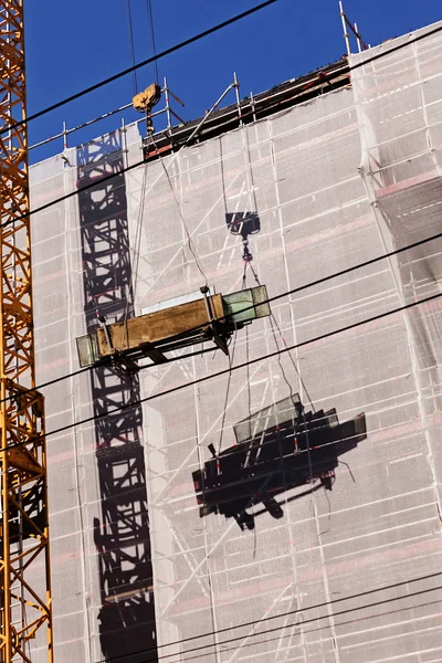 Bâtiment Construction Avec Échafaudage Grue — Photo