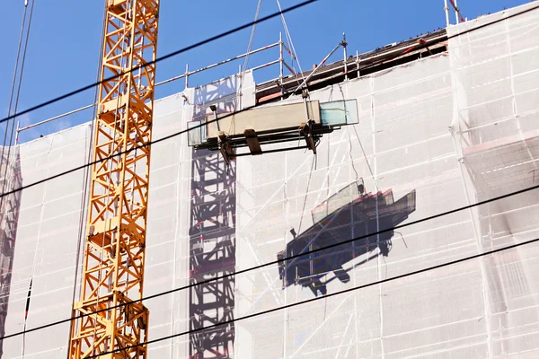 Bâtiment Construction Avec Échafaudage Grue — Photo