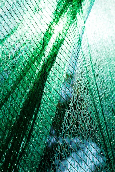Thick Green Plastic Safety Net Construction Site Note Shallow Depth — 스톡 사진
