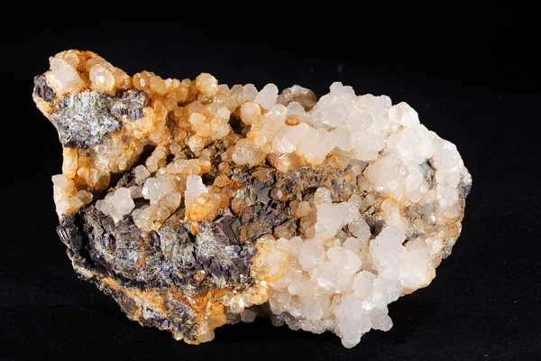 Calcite Minerale Dal Gruppo Carbonato Sullo Sfondo Nero — Foto Stock