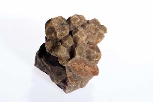 Smithsonite Mineral Den Vita Bakgrunden — Stockfoto