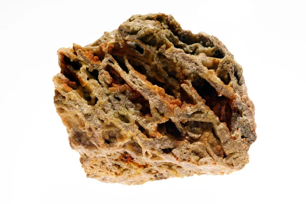 Smithsonite Ásványi Fehér Alapon — Stock Fotó