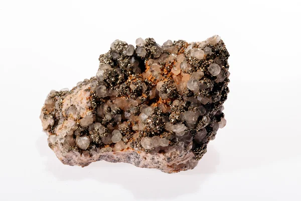 Mineral Calcita Grupo Carbonato Sobre Fundo Branco — Fotografia de Stock