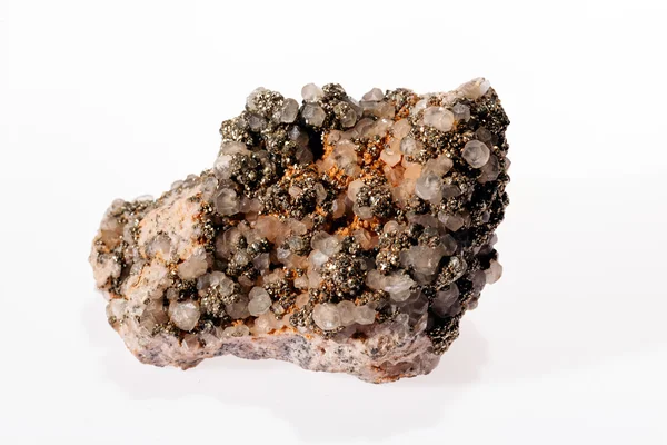 Kalzit Mineral Aus Der Gruppe Der Karbonate Auf Weißem Hintergrund — Stockfoto