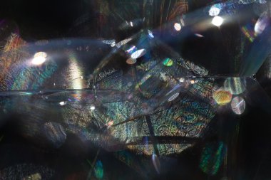 Bulanık arkaplan için sabun köpüklerinden yansıyan ışığın yansıması.