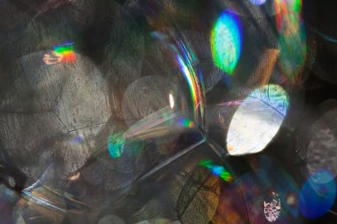 Bulanık arkaplan için sabun köpüklerinden yansıyan ışığın yansıması.