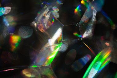 Bulanık arkaplan için sabun köpüklerinden yansıyan ışığın yansıması.