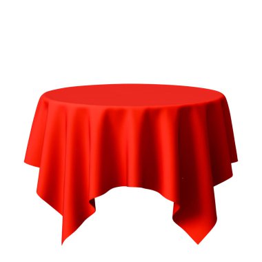Kırmızı masa örtülerinin gerçekçi vektör çizimi