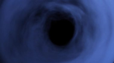 3 boyutlu görüntüleme. Mavi duman siyah bir arkaplanda kıvrılır