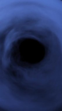 3 boyutlu görüntüleme. Mavi duman siyah bir arkaplanda kıvrılır