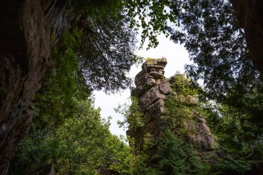 Görkemli kaya oluşumları Kanada 'nın Mavi Dağları' nda dimdik durmaktadır..