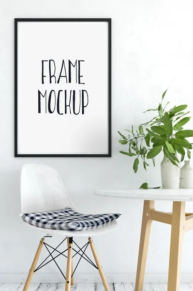 Frame mockup, Poster mock-up, Product Mockups, Canvas Mockup, Presentation art work, scandinavian style — Stock Photo, Image