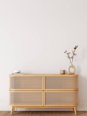 Boho tarzı. Duvar modeli. Duvar sanatı 3d görüntüleme, 3d illüstrasyon