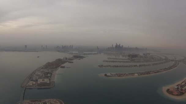 Pohled palm Jumeirah ze vzduchu brzy ráno