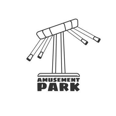 Siyah beyaz tarzı eğlence parkı için Logo.