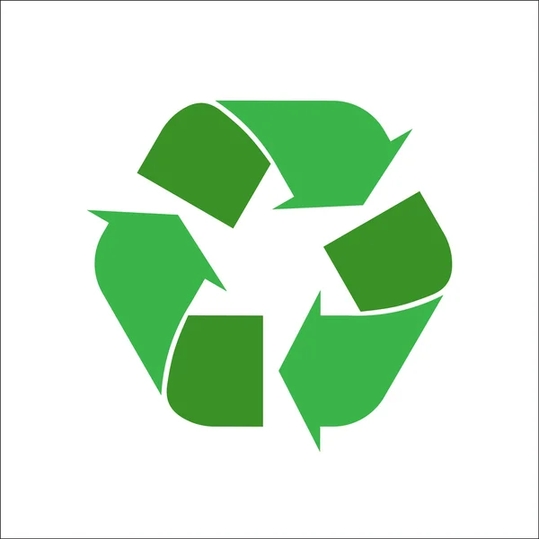 Recycling-Logo auf weißem Hintergrund — Stockvektor