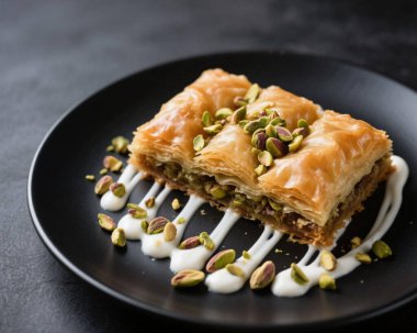 Baklava Pistachio Tatlısı Yakın Doğulu Tatlı Yemek