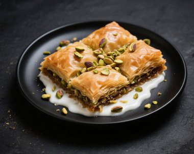 Baklava Pistachio Tatlısı Yakın Doğulu Tatlı Yemek