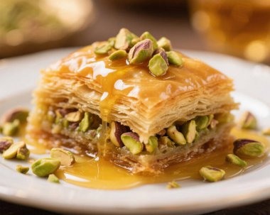 Baklava Pistachio Tatlısı Yakın Doğulu Tatlı Yemek
