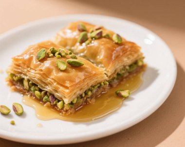Baklava Pistachio Tatlısı Yakın Doğulu Tatlı Yemek