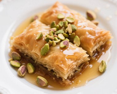 Baklava Pistachio Tatlısı Yakın Doğulu Tatlı Yemek