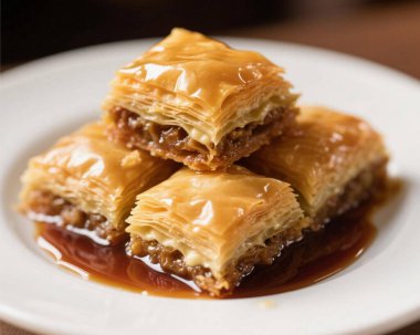 Baklava Pistachio Tatlısı Yakın Doğulu Tatlı Yemek