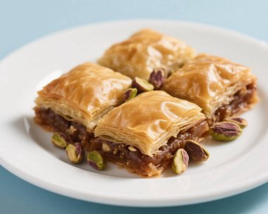 Baklava Pistachio Tatlısı Yakın Doğulu Tatlı Yemek
