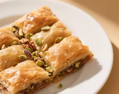 Baklava Pistachio Tatlısı Yakın Doğulu Tatlı Yemek
