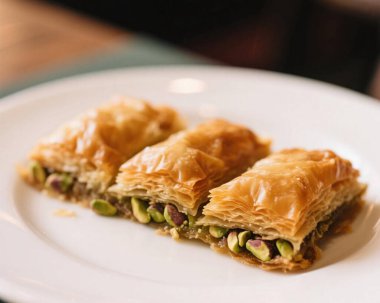 Baklava Pistachio Tatlısı Yakın Doğulu Tatlı Yemek