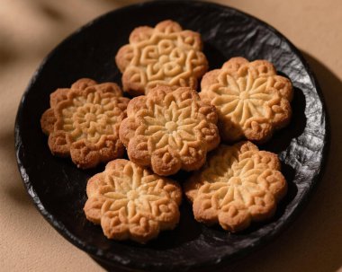 Ghriba Fas Kurabiyesi Geleneksel Çatırdayan Badem Bisküvisi Tatlı Tatlı Tatlı Tatlı Tatlı Yemek Fotoğrafı