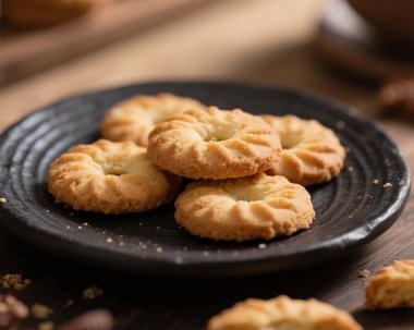 Ghriba Fas Kurabiyesi Geleneksel Çatırdayan Badem Bisküvisi Tatlı Tatlı Tatlı Tatlı Tatlı Yemek Fotoğrafı