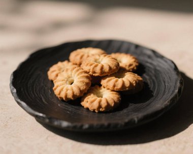 Ghriba Fas Kurabiyesi Geleneksel Çatırdayan Badem Bisküvisi Tatlı Tatlı Tatlı Tatlı Tatlı Yemek Fotoğrafı