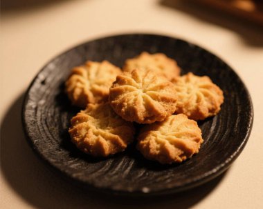 Ghriba Fas Kurabiyesi Geleneksel Çatırdayan Badem Bisküvisi Tatlı Tatlı Tatlı Tatlı Tatlı Yemek Fotoğrafı