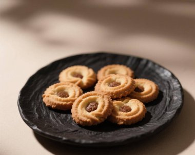 Ghriba Fas Kurabiyesi Geleneksel Çatırdayan Badem Bisküvisi Tatlı Tatlı Tatlı Tatlı Tatlı Yemek Fotoğrafı