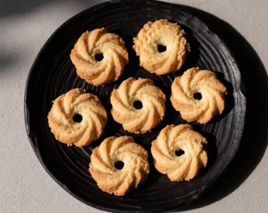 Ghriba Fas Kurabiyesi Geleneksel Çatırdayan Badem Bisküvisi Tatlı Tatlı Tatlı Tatlı Tatlı Yemek Fotoğrafı