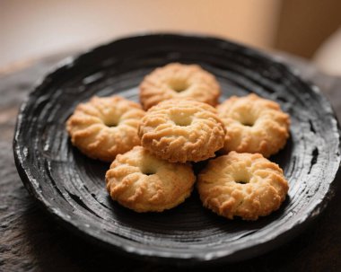 Ghriba Fas Kurabiyesi Geleneksel Çatırdayan Badem Bisküvisi Tatlı Tatlı Tatlı Tatlı Tatlı Yemek Fotoğrafı