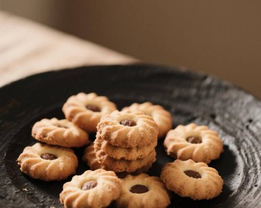 Ghriba Fas Kurabiyesi Geleneksel Çatırdayan Badem Bisküvisi Tatlı Tatlı Tatlı Tatlı Tatlı Yemek Fotoğrafı