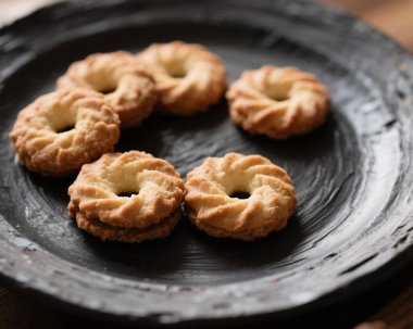 Ghriba Fas Kurabiyesi Geleneksel Çatırdayan Badem Bisküvisi Tatlı Tatlı Tatlı Tatlı Tatlı Yemek Fotoğrafı