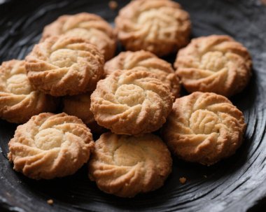 Ghriba Fas Kurabiyesi Geleneksel Çatırdayan Badem Bisküvisi Tatlı Tatlı Tatlı Tatlı Tatlı Yemek Fotoğrafı