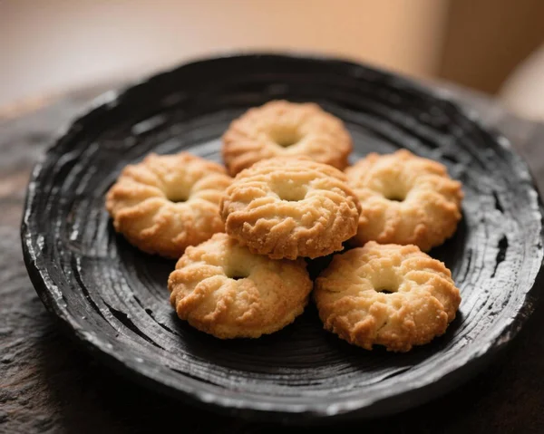 Ghriba Fas Kurabiyesi Geleneksel Çatırdayan Badem Bisküvisi Tatlı Tatlı Tatlı Tatlı Tatlı Yemek Fotoğrafı