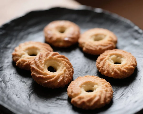 Ghriba Fas Kurabiyesi Geleneksel Çatırdayan Badem Bisküvisi Tatlı Tatlı Tatlı Tatlı Tatlı Yemek Fotoğrafı