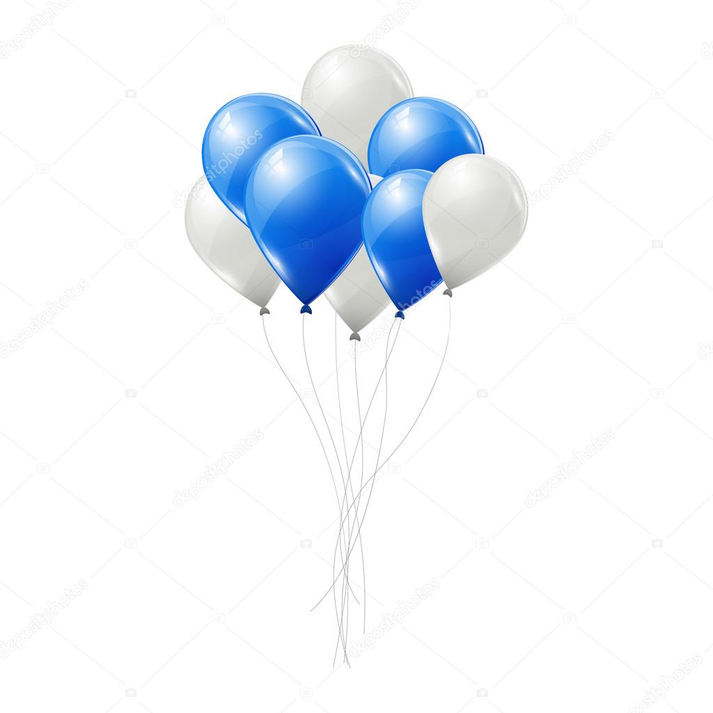 Image vectorielle Ballons bleus et blancs sur fond blanc par ©Linett -  112571720, image size:1024x1024