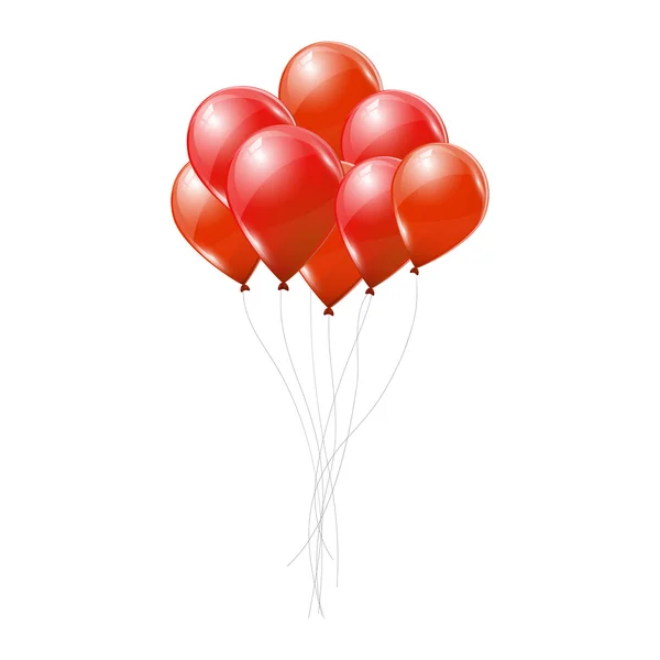 Palloncini rossi su sfondo bianco — Vettoriale Stock