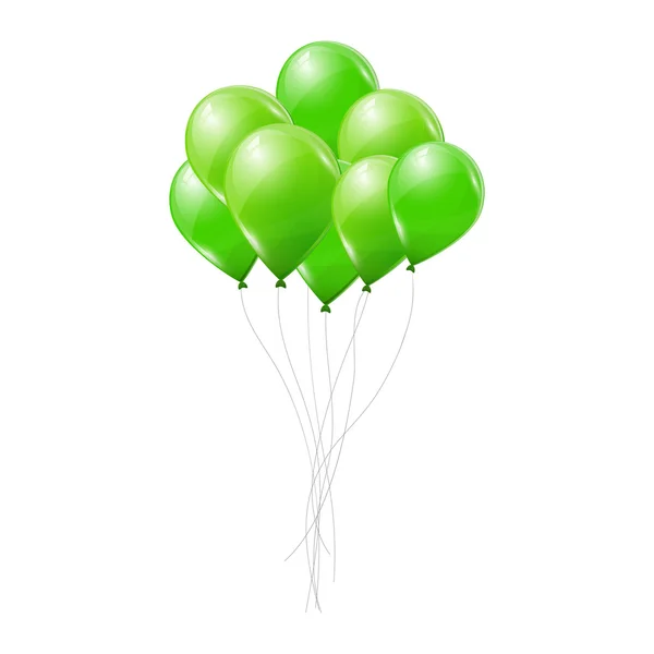 Globos verdes sobre fondo blanco — Archivo Imágenes Vectoriales