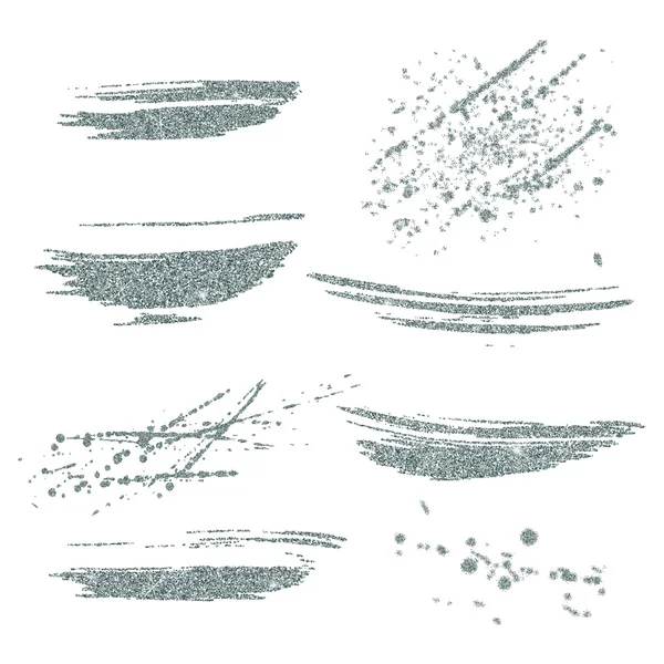 Vektör gümüş boya seti smear.