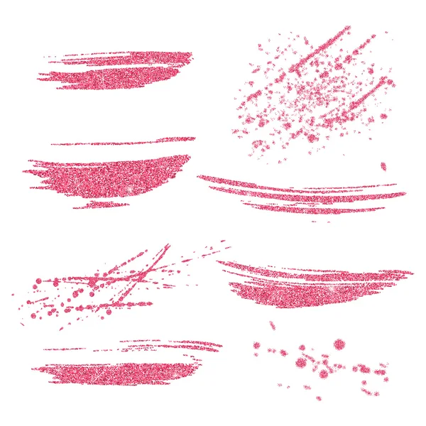 Ροζ glitter στοιχεία σε άσπρο φόντο. Αφηρημένη ροζ glitter σκόνη. — Διανυσματικό Αρχείο