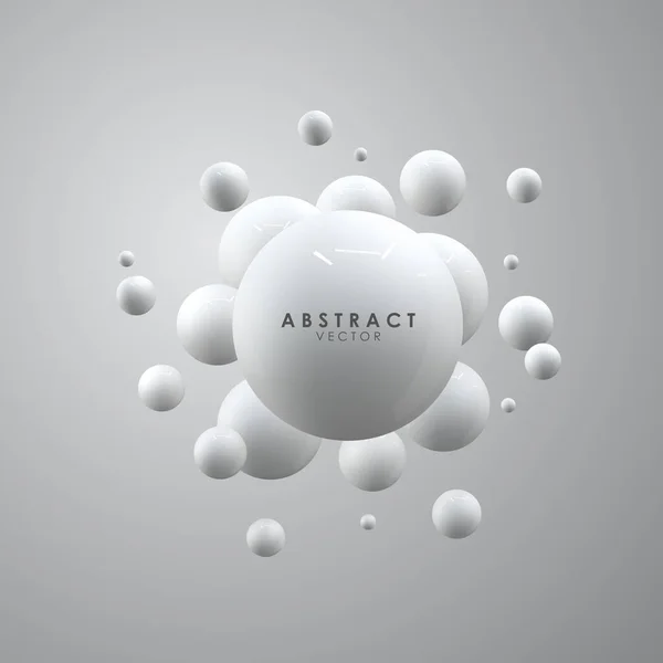 Fond Abstrait Vectoriel Avec Des Formes Sphères Réalistes Vectorielles — Image vectorielle