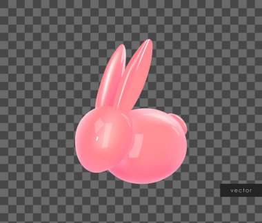 Renkli Paskalya tavşanı. Paskalya Günü için dekoratif bir nesne. Vektör.