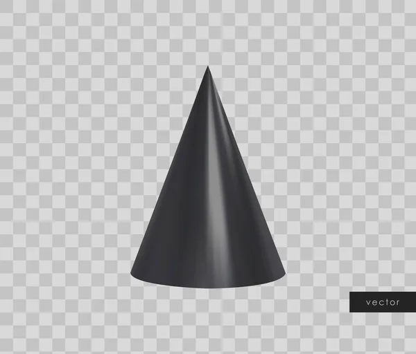Objet Géométrique Isolé Forme Cône Noir Vecteur — Image vectorielle