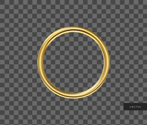 Golden Ring White Background Realistic Design Element Three Dimensional Object — Διανυσματικό Αρχείο